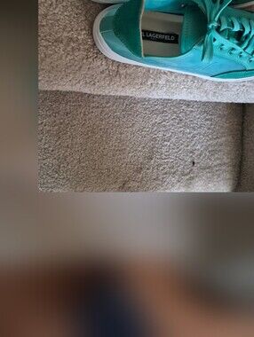 Karl Lagerfeld Turquoise Low-Top Leather Sneakers